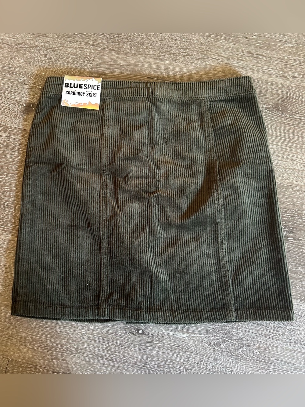 NWT Blue Spice Size 3 Green Corduroy Button Front Mini Skirt - Picture 3 of 3